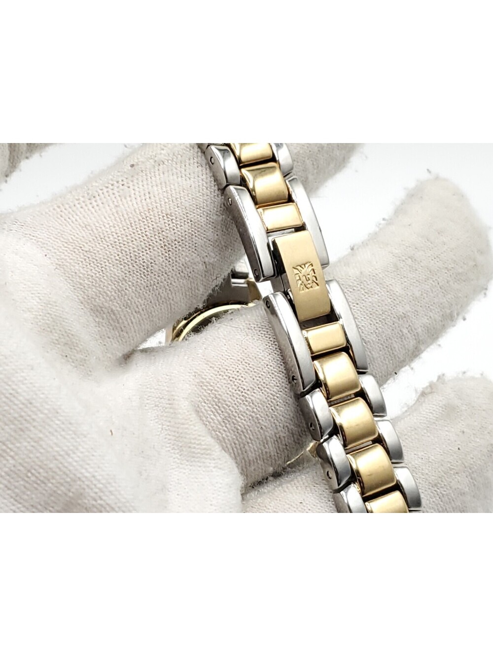 Anne Klein Rhinestone Watch Womens New Battery Two-Tone 25mm - Picture 9 of 11